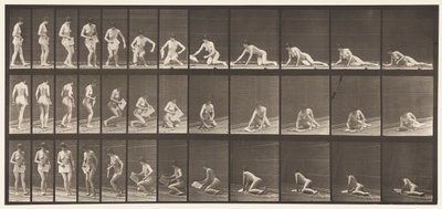 Lying on Ground and Reading by Eadweard Muybridge