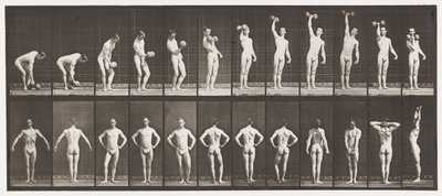 Lifting a 50 lb Dumb-Bell; Posing by Eadweard Muybridge