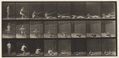 Lying on Back and Firing, 1872-1885 by Eadweard Muybridge