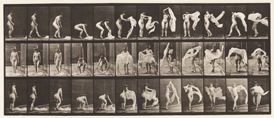 Plate 419. Toilet, Stooping, Throwing Wrap Around Shoulders by Eadweard Muybridge