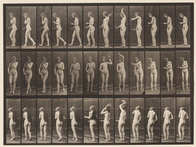 Toilet; Brushing Her Hair and Walking Off by Eadweard Muybridge