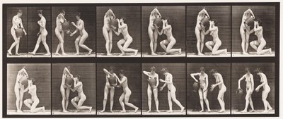 Two Models, 8 Kneels, Drinks from Water-Jar in Hands, 1872-1885 by Eadweard Muybridge