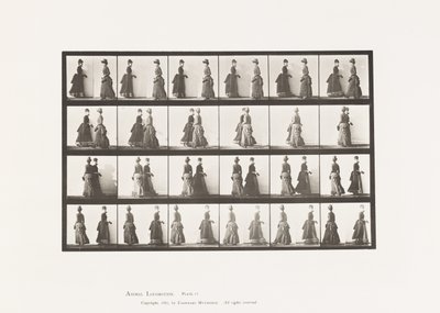 Walking Two Models Meeting, and Partly Turning by Eadweard Muybridge