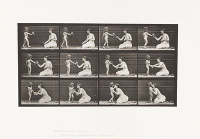 Two Models, Child Bringing Bouquet by Eadweard Muybridge