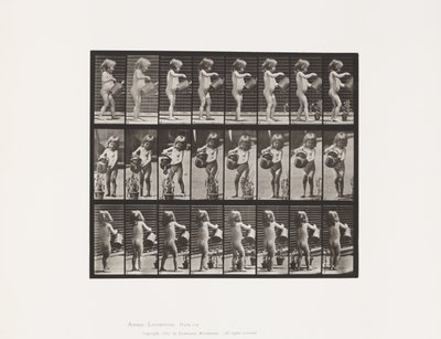 Child, Sprinkling Water Over Some Flowers by Eadweard Muybridge