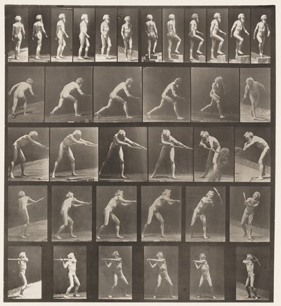 Walking; Ascending Step; Throwing Disk by Eadweard Muybridge