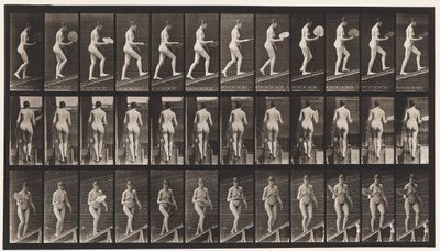 Ascending Incline, Flirting A Fan by Eadweard Muybridge