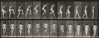 Plate Number 180. Stepping on and over a chair by Eadweard Muybridge
