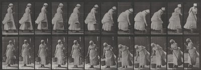 Plate Number 437. Setting Down a Bucket and Preparing to Sweep by Eadweard Muybridge