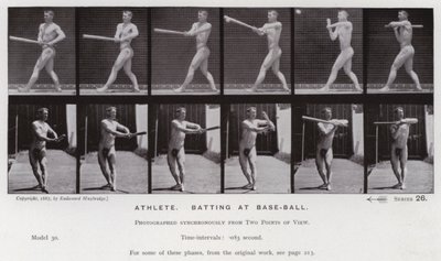 The Human Figure in Motion: Athlete, batting at baseball by Eadweard Muybridge