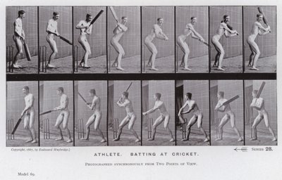 The Human Figure in Motion: Athlete, Batting at Cricket by Eadweard Muybridge