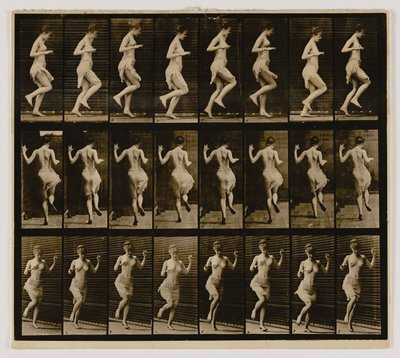 Woman Ricochetting on One Foot, from the Book Animal Locomotion by Eadweard Muybridge