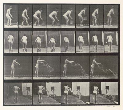 Woman throwing a bucket of water, plate 401 from 