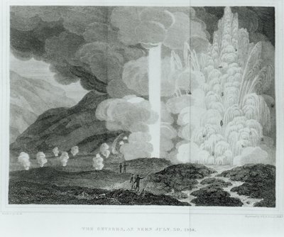 The Great Geyser of Strokkr, Iceland, from Iceland: or, The Journal of a Residence in That Island by Ebenezer Henderson, published 1819 by Ebenezer Henderson