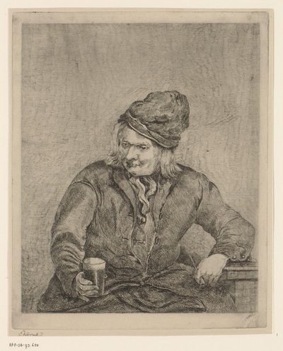 Old Man with Glass and Pipe in Hand by Eberhard Cornelis Rahms