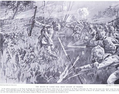 The death of Lance Nak Bhau Savant at Mazera on Tigris December 1914 by Edgar Alfred Holloway