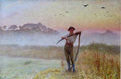 An Autumn Morning: The Reaper...A Man with a Scythe by Edgar Barclay