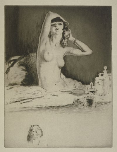 A woman at her toilet, illustration for 