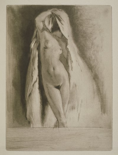 A woman draped in a sheet, illustration for 