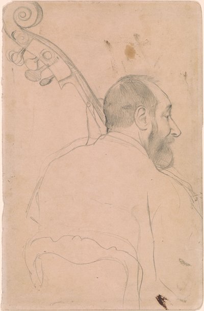 Achille Gouffe, double bass player at the Paris Opera by Edgar Degas