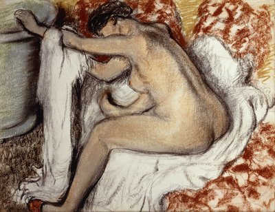 After the Bath, Woman Drying by Edgar Degas