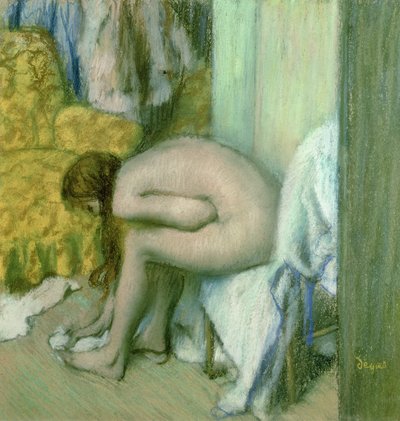 After the Bath, Woman Drying her Left Foot by Edgar Degas