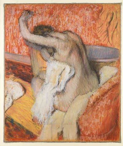After the Bath - Woman Drying Herself by Edgar Degas