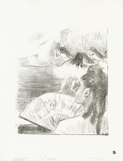 At The Theatre - Woman with a Fan by Edgar Degas