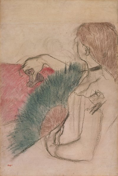 At the Theatre, Woman with a Fan, 1880 by Edgar Degas