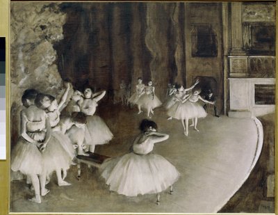 Ballet Rehearsal on the Stage by Edgar Degas