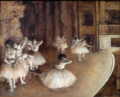 Ballet Rehearsal on the Stage by Edgar Degas
