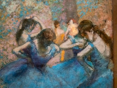 Blue Dancers (detail) by Edgar Degas