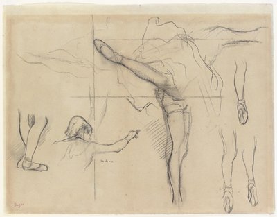 Dancer - Six Sketches by Edgar Degas