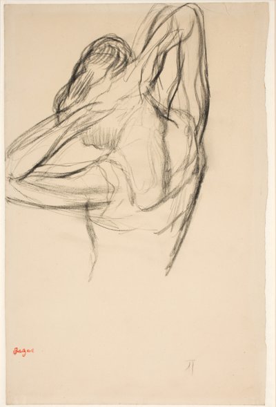 Dancer, Half-Body, Arms Crossed Behind Her Head, c.1890 by Edgar Degas