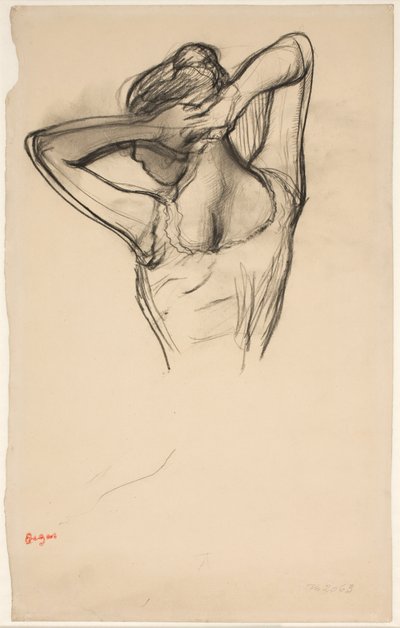 Dancer, Half-Body, Arms Crossed Behind Her Head by Edgar Degas
