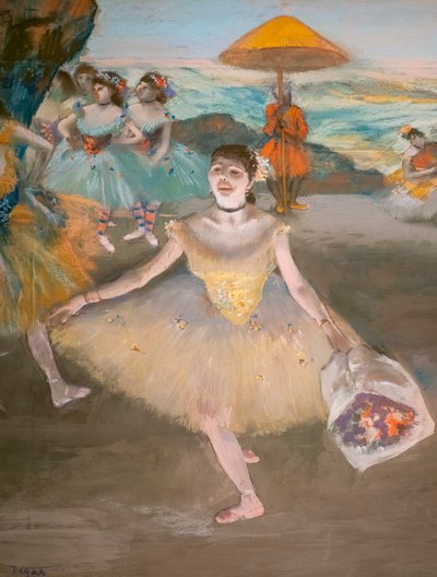 Dancer with a Saluting Bouquet (detail) by Edgar Degas