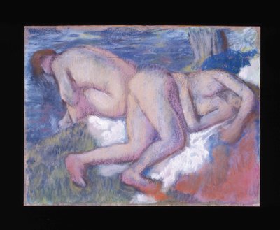 Two Women Bathing by Edgar Degas