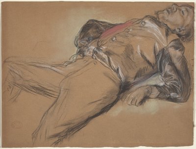 Fallen Jockey study for Scene from the Steeplechase: The Fallen Jockey by Edgar Degas