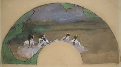 Fan - Dancers on the Stage by Edgar Degas