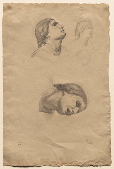 Four Studies of the Head of a Young Italian Woman by Edgar Degas