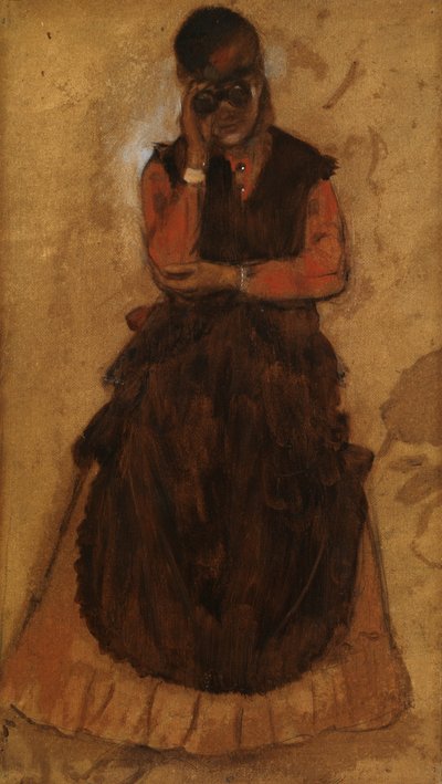 Girl Looking Through Opera Glasses by Edgar Degas