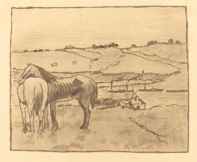 Horses in the Meadow by Edgar Degas