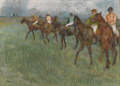 Jockeys in the Rain, c.1886 by Edgar Degas