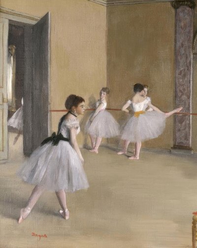 The Dance Foyer at the Opera on Rue Le Peletier by Edgar Degas