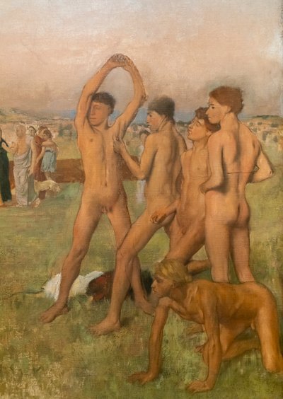 Little Spartan Girls Provoking Boys (detail) by Edgar Degas