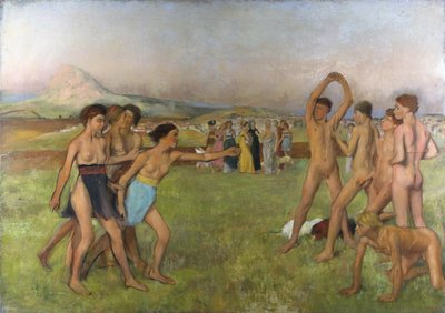 Little Spartan Girls Provoking Boys by Edgar Degas