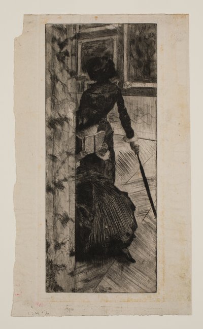 Mary Cassatt in the Paintings Gallery at the Louvre by Edgar Degas