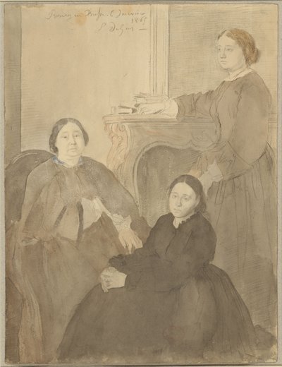 Mme. Michel Musson and Her Daughters, Estelle and Désirée by Edgar Degas