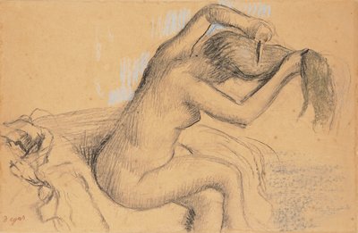Naked Woman Styling her Hair, c.1890-1895 by Edgar Degas