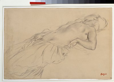 Naked woman lying on her back (study) by Edgar Degas